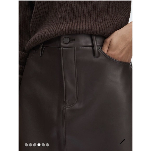 Good American Women's Faux Leather Mini Skirt In Brown Size 6/28 - Picture 5 of 12